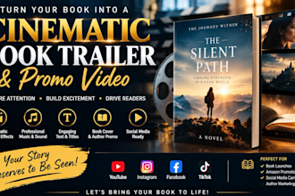 create a cinematic amazon kdp book trailer and promo video for your book