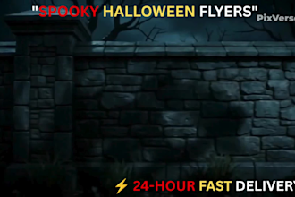 design a spooky halloween flyer, party poster, social media ad, event invitation