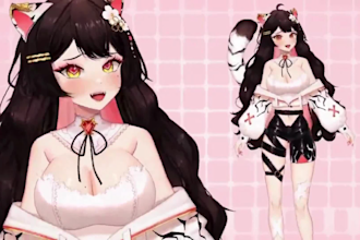 design and rig female vtuber model, anime live2d model, vtuber commission