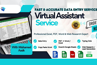 do fast for data entry, typing, copy paste and web research