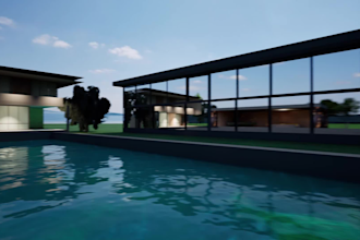 design modern house exterior, 3d architectural rendering