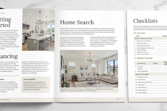 design a real estate buyer guide for first time home buyers