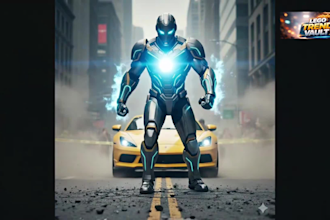 create epic superhero character animation scene