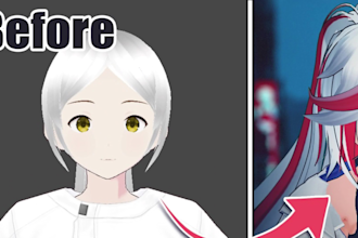 design and rig cute chibi vtuber model in live2d anime for vtube studio stream