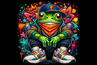 create unique ai streetwear cartoon t shirt illustration