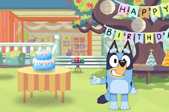 create a bluey personalized birthday message episode video