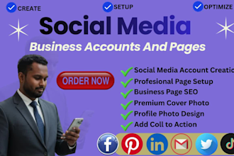 create and setup social media all account business page