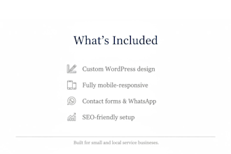 a professional wordpress website for your local business