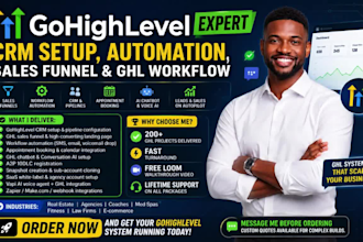 do gohighlevel setup, automation and gohighlevel crm setup