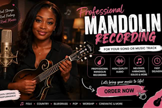 record professional mandolin for your song or music track