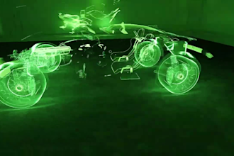 hd 3d product, logo video for hologram fan with effects, holobox, car animation