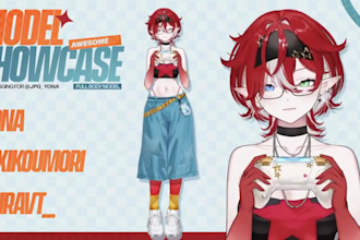 draw and rig, 2d vtuber model, live2d character anime art, live 2d rigging