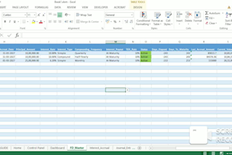 create an excel fixed deposit management system