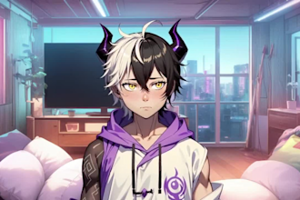 create custom male vtuber live 2d model with rig for streaming and vtubing