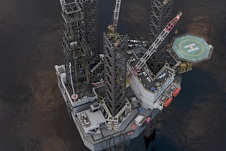 create 3d industrial offshore oil and gas pipeline marine engineering animation