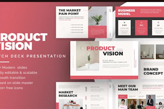 create professional investor pitch, business presentation, powerpoint slides ppt