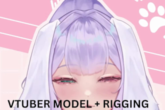 design quality male or femakle 2d vtuber model 3d vtuber rigging live2d vtuber