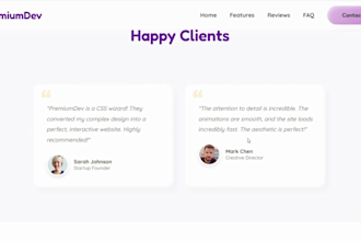 develop a responsive and pixel perfect HTML CSS homepage