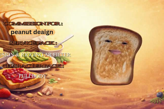 create a unique burnt peanut style, ar vtuber, vtuber models, 3d avatar
