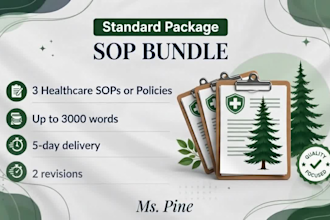 write healthcare sops policies and procedure manuals