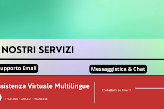 forniro supporto come assistente virtuale e customer service in italiano  arabo