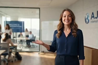 create ai spokesperson video for language school course and coaching ad