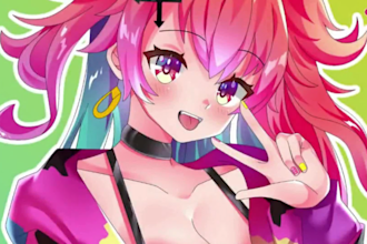 design a professional live2d vtuber model, live2d rigging in anime style