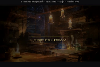 create a custom cinematic dark fantasy animated stream overlay scene