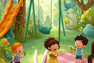 create kids learning video with animation for learning abc