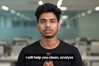 data analysis, data cleaning and visualization in excel