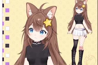 design and rig pngtuber model, anime vtuber model, live2d model, vtuber rigging