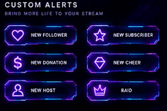 design a custom stream overlay for twitch, kick and youtube