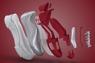 create 3d sneaker animation and cinematic shoe product ads