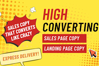 write high converting sales page or landing page copy