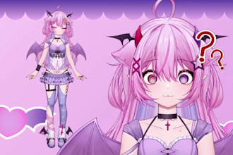 design and rig 2d anime, vtuber model for vtube studio streaming