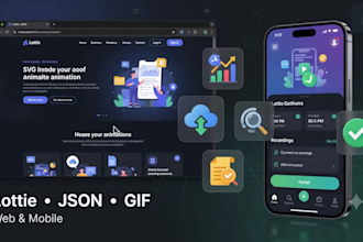 create interactive animation in rive, lottie, json, gif