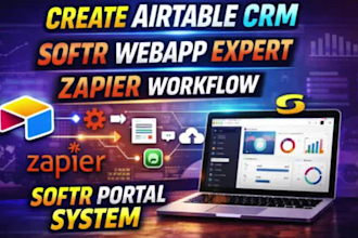 create airtable crm, softr webapp expert, zapier workflow, softr portal system
