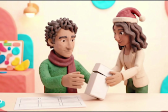3d ai claymation christmas video ad for your brand or business