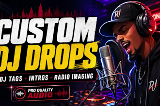 record pro dj drops and tags radio sweepers podcast intros radio ids in 24 hours