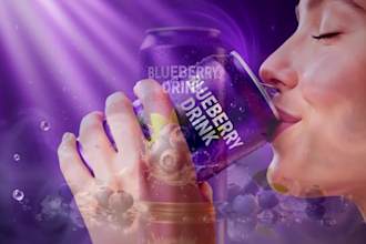 create blueberry can product ad video