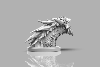 sculpt, split and prepare 3d dragon head and fantasy, head bus for printing, stl