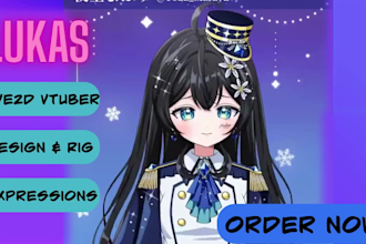 draw and rig 2d vtuber model live2d vtuber model anime vtuber live 2d vtuber