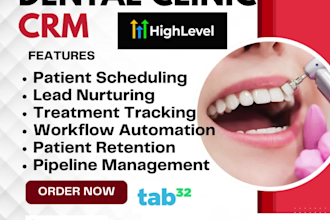 setup ghl dentalclinic CRM automation open dental carestack dentrix ascend tab32