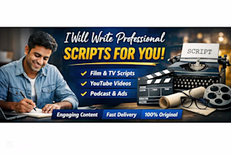 script writing, content writing,script editing, movie script