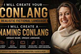create a realistic fictional language and naming conlang