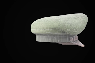 create a realistic 3d military hat model for games animation