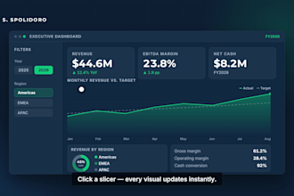 build a professional financial dashboard with kpis and charts