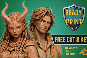 sculpt fantasy character, dnd miniature and statue for 3d printing