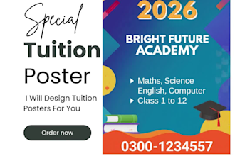 design professional tuition admission poster