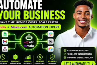 build ai agent automation workflows with n8n, make com and CRM sync